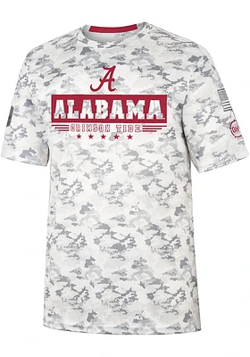 Colosseum Alabama Crimson Tide Grey OHT Storm Shadow Camo Short Sleeve T Shirt