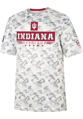 Colosseum Indiana Hoosiers Grey OHT Storm Shadow Camo Short Sleeve T Shirt