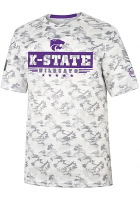 Colosseum K-State Wildcats Grey OHT Storm Shadow Camo Short Sleeve T Shirt