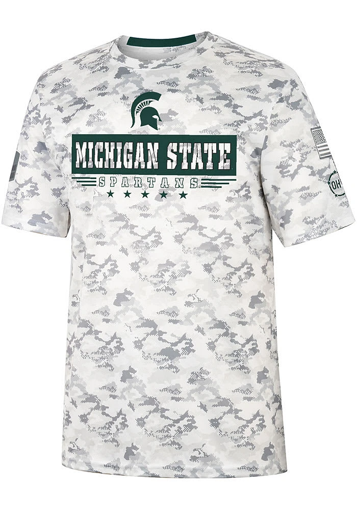 Colosseum Michigan State Spartans Grey OHT Storm Shadow Camo Short Sleeve T Shirt