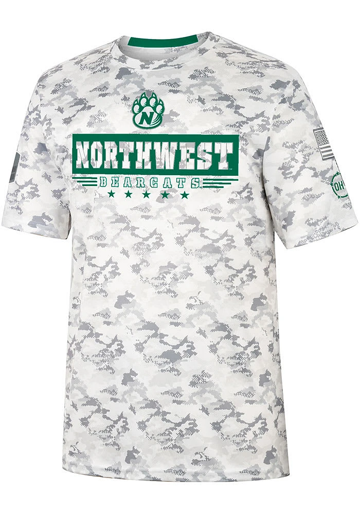 Colosseum Northwest Missouri State Bearcats Grey OHT Storm Shadow Camo Short Sleeve T Shirt