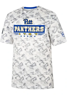Colosseum Pitt Panthers Grey OHT Storm Shadow Camo Short Sleeve T Shirt