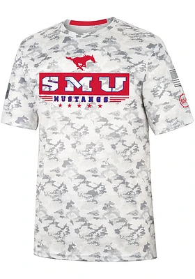Colosseum SMU Mustangs Grey OHT Storm Shadow Camo Short Sleeve T Shirt