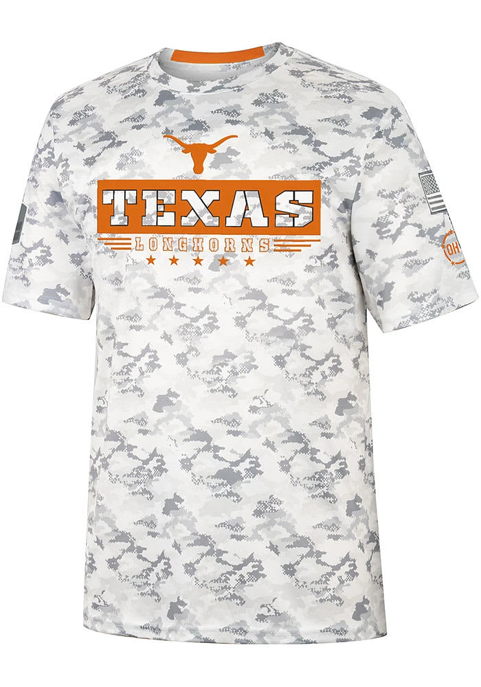 Colosseum Texas Longhorns Grey OHT Storm Shadow Camo Short Sleeve T Shirt