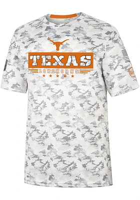 Colosseum Texas Longhorns Grey OHT Storm Shadow Camo Short Sleeve T Shirt