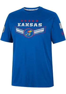Colosseum Kansas Jayhawks Blue OHT Free Fall Hatch Camo Short Sleeve T Shirt