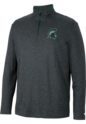 Colosseum Michigan State Spartans Mens Black Tiger Long Sleeve Qtr Zip Pullover