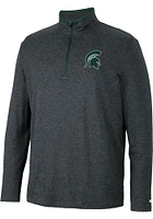 Colosseum Michigan State Spartans Mens Black Tiger Long Sleeve Qtr Zip Pullover