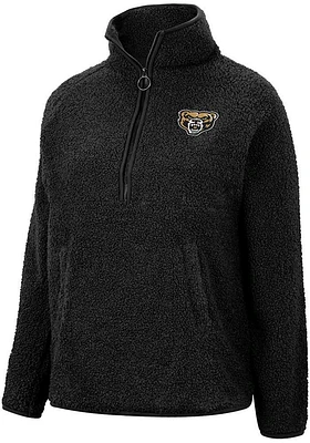 Colosseum Oakland University Golden Grizzlies Womens Black Winter Wonderland Chenille Sherpa Qtr Z..