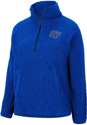 Colosseum Grand Valley State Lakers Womens Blue Winter Wonderland Chenille Sherpa Qtr Zip
