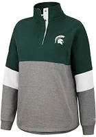 Colosseum Michigan State Spartans Womens Green Magazine Oversized Qtr Zip
