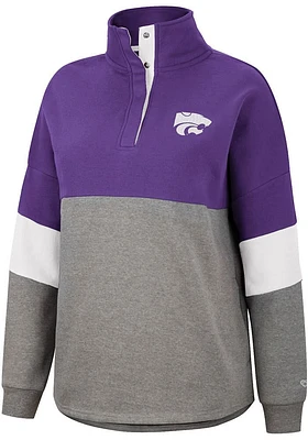 Colosseum K-State Wildcats Womens Purple Magazine Oversized Qtr Zip