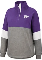 Colosseum K-State Wildcats Womens Purple Magazine Oversized Qtr Zip