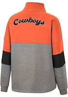 Colosseum Oklahoma State Cowboys Womens Grey Magazine Oversized Qtr Zip