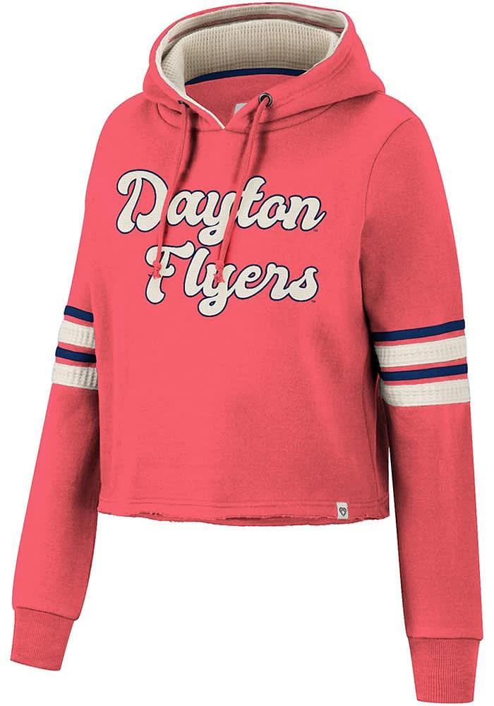 Colosseum Dayton Flyers Womens Red Fashion Industry Cropped Hooded Sweatshirt