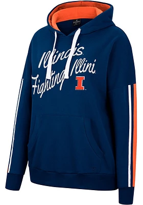 Colosseum Illinois Fighting Illini Womens Navy Blue Serena Hooded Sweatshirt