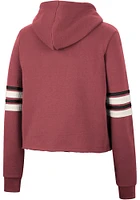 Colosseum Indiana Hoosiers Womens Cardinal Fashion Industry Cropped Hooded Sweatshirt