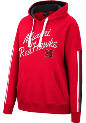 Colosseum Miami RedHawks Womens Red Serena Hooded Sweatshirt