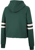 Colosseum Michigan State Spartans Womens Green Fashion Industry Cropped Hooded Sweatshirt