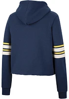 Colosseum Michigan Wolverines Womens Blue Fashion Industry Cropped Hooded Sweatshirt