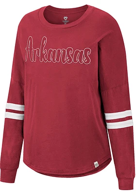 Colosseum Arkansas Razorbacks Womens Cardinal Earth First LS Tee