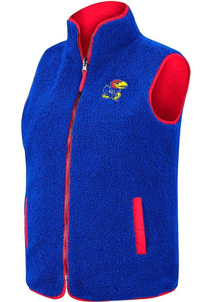Colosseum Kansas Jayhawks Womens Blue Co-Assistant Reversible Vest