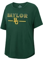 Colosseum Baylor Bears Womens Green Reporter Drop Shoulder Short Sleeve T-Shirt