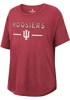 Colosseum Indiana Hoosiers Womens Cardinal Reporter Drop Shoulder Short Sleeve T-Shirt