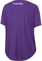 Colosseum K-State Wildcats Womens Purple Reporter Drop Shoulder Short Sleeve T-Shirt