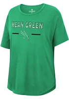 Colosseum North Texas Mean Green Womens Kelly Reporter Drop Shoulder Short Sleeve T-Shirt