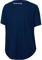Colosseum Penn State Nittany Lions Womens Navy Blue Reporter Drop Shoulder Short Sleeve T-Shirt