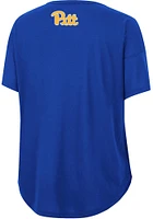 Colosseum Pitt Panthers Womens Blue Reporter Drop Shoulder Short Sleeve T-Shirt