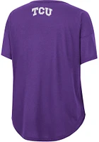Colosseum TCU Horned Frogs Womens Purple Reporter Drop Shoulder Short Sleeve T-Shirt