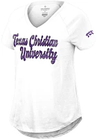 Colosseum TCU Horned Frogs Womens White Stylishly Short Sleeve T-Shirt