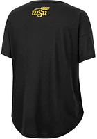 Colosseum Wichita State Shockers Womens Black Reporter Drop Shoulder Short Sleeve T-Shirt