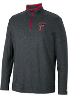 Colosseum Texas Tech Red Raiders Mens Black Tiger Long Sleeve Qtr Zip Pullover