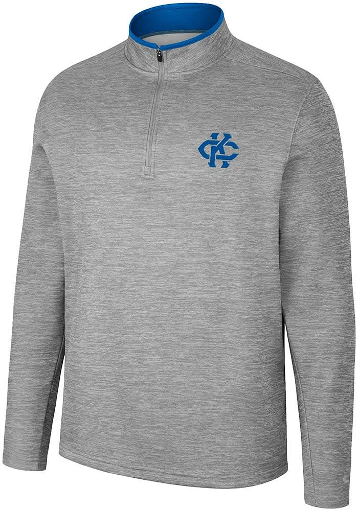 Colosseum UMKC Roos Mens Grey Chase Long Sleeve Qtr Zip Pullover