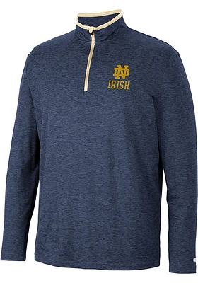 Colosseum Notre Dame Fighting Irish Mens Navy Blue Tiger Long Sleeve Qtr Zip Pullover