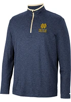 Colosseum Notre Dame Fighting Irish Mens Navy Blue Tiger Long Sleeve Qtr Zip Pullover