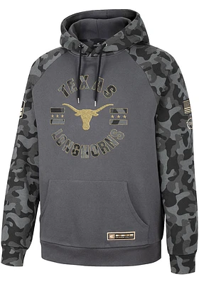 Colosseum Texas Longhorns Mens Charcoal OHT GI Joe Camo Pullover Long Sleeve Hoodie