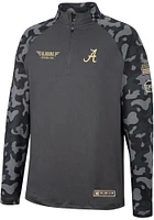 Colosseum Alabama Crimson Tide Mens Charcoal OHT Long Range Camo Sleeve Qtr Zip Pullover