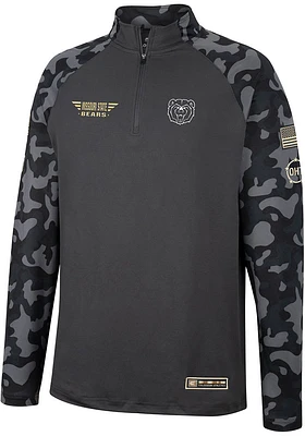 Colosseum Missouri State Bears Mens Charcoal OHT Long Range Camo Sleeve Qtr Zip Pullover