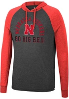 Colosseum Nebraska Cornhuskers Mens Charcoal Zen Philosopher Tee Fashion Hood