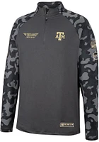 Colosseum Texas A&M Aggies Mens Charcoal OHT Long Range Camo Sleeve Qtr Zip Pullover