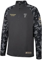 Colosseum Texas Tech Red Raiders Mens Charcoal OHT Long Range Camo Sleeve Qtr Zip Pullover