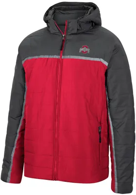 Colosseum Ohio State Buckeyes Mens Red Club Champion Puffer Heavyweight Jacket