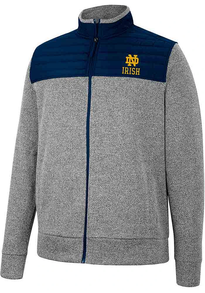 Colosseum Notre Dame Fighting Irish Mens Charcoal Putter Herringbone Medium Weight Jacket