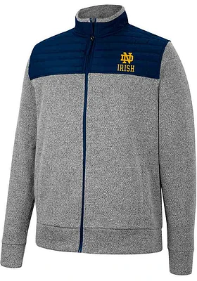 Colosseum Notre Dame Fighting Irish Mens Charcoal Putter Herringbone Medium Weight Jacket