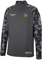 Colosseum Wichita State Shockers Mens Charcoal OHT Long Range Camo Sleeve Qtr Zip Pullover