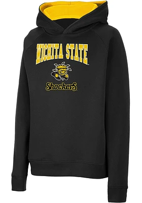 Colosseum Wichita State Shockers Youth Black Number 1 Long Sleeve Hoodie